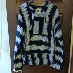 Black and White Striped Hoodie